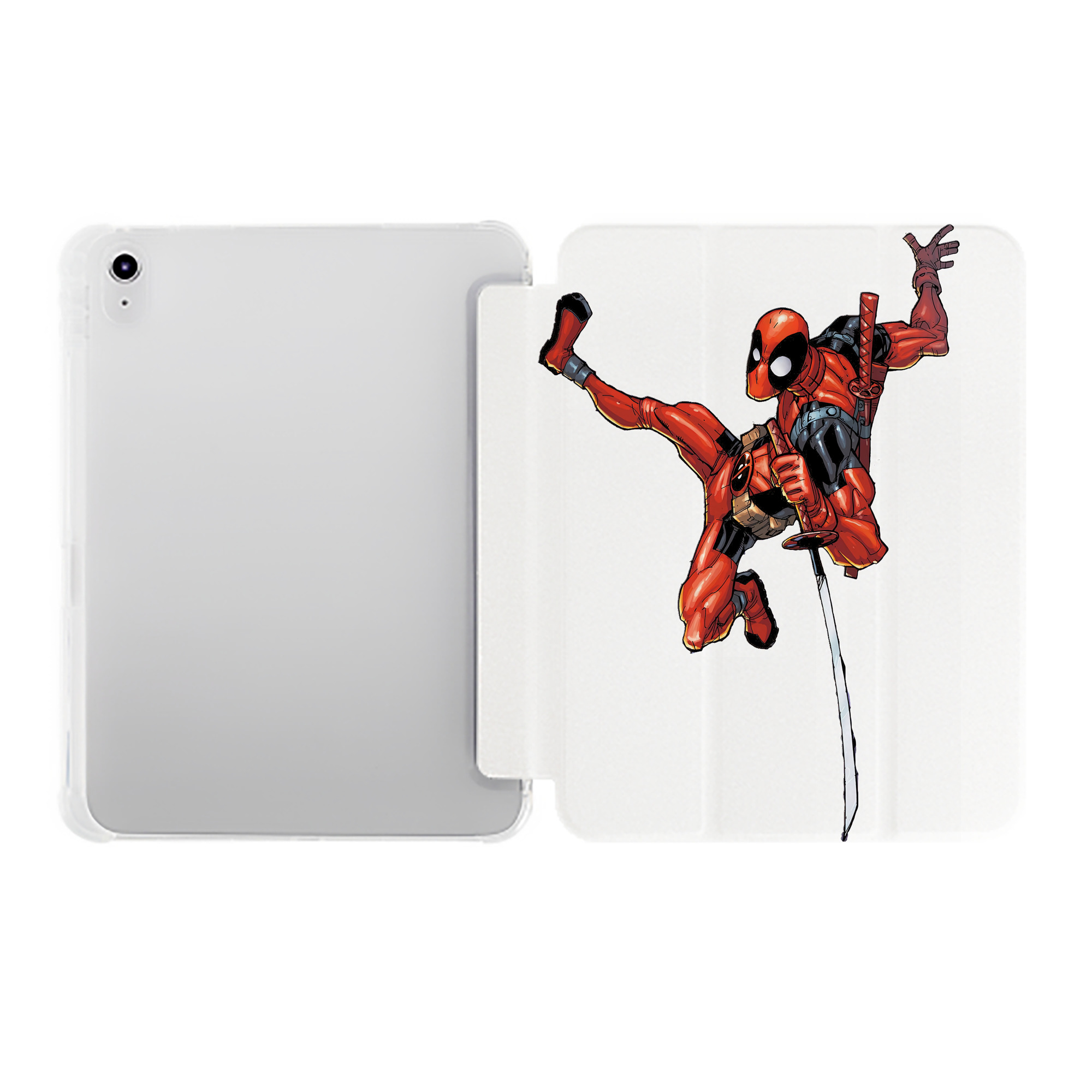 （画像用） Deadpool デッドプール IPad ケース ペン収納付き 三つ折りスタンド PUレザー×シリコン 対応機種9.5/10.5/10.9インチ
